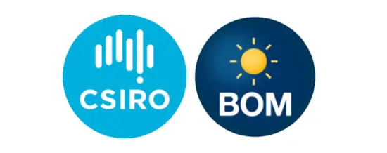 Commonwealth Scientific and Industrial Research Organisation (CSIRO) (left) and Australian Bureau of Meteorology (BOM) (right) logos